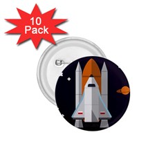 Rocket Space Universe Spaceship 1 75  Buttons (10 Pack) by Salman4z