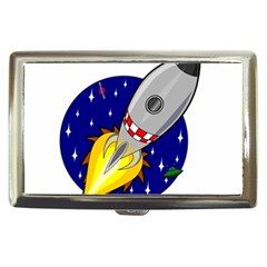 Rocket Ship Launch Vehicle Moon Cigarette Money Case by Salman4z