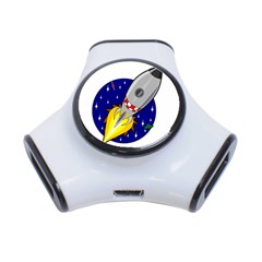 Rocket Ship Launch Vehicle Moon 3-port Usb Hub by Salman4z