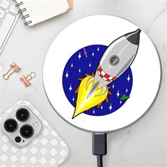 Rocket Ship Launch Vehicle Moon Wireless Fast Charger(white) by Salman4z