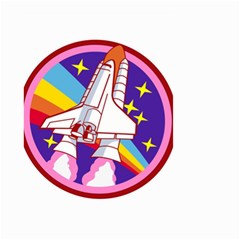 Badge Patch Pink Rainbow Rocket Small Garden Flag (two Sides) by Salman4z