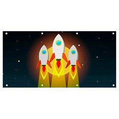 Rocket Take Off Missiles Cosmos Banner And Sign 8  X 4  by Salman4z