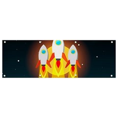 Rocket Take Off Missiles Cosmos Banner And Sign 9  X 3  by Salman4z