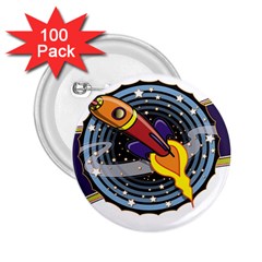 Rocket Space Clipart Illustrator 2 25  Buttons (100 Pack)  by Salman4z