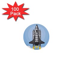 Rocket Shuttle Spaceship Science 1  Mini Buttons (100 Pack)  by Salman4z