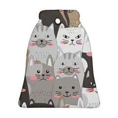 Cute Cats Seamless Pattern Bell Ornament (two Sides) by Salman4z