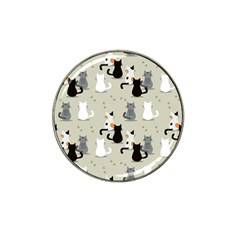 Cute Cat Seamless Pattern Hat Clip Ball Marker by Salman4z