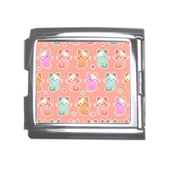 Cute-kawaii-kittens-seamless-pattern Mega Link Italian Charm (18mm) by Salman4z