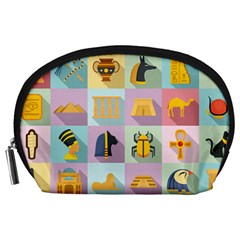 Egypt-icons-set-flat-style Accessory Pouch (large) by Salman4z