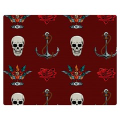 Tattoo-old-school-background-pattern Premium Plush Fleece Blanket (medium) by Salman4z