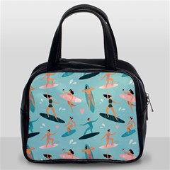 Beach-surfing-surfers-with-surfboards-surfer-rides-wave-summer-outdoors-surfboards-seamless-pattern- Classic Handbag (two Sides) by Salman4z