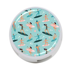 Beach-surfing-surfers-with-surfboards-surfer-rides-wave-summer-outdoors-surfboards-seamless-pattern- 4-port Usb Hub (one Side) by Salman4z