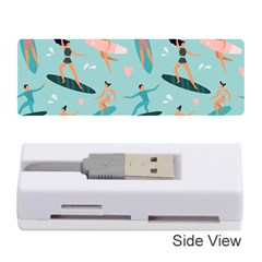 Beach-surfing-surfers-with-surfboards-surfer-rides-wave-summer-outdoors-surfboards-seamless-pattern- Memory Card Reader (stick) by Salman4z