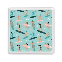 Beach-surfing-surfers-with-surfboards-surfer-rides-wave-summer-outdoors-surfboards-seamless-pattern- Memory Card Reader (square) by Salman4z