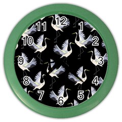 Crane Pattern Color Wall Clock by Salman4z