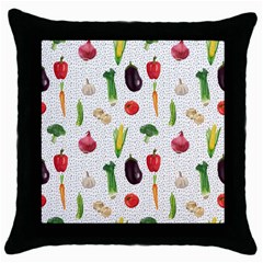 Vegetable Throw Pillow Case (black) by SychEva