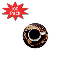 Coffee Cafe Espresso Drink Beverage 1  Mini Buttons (100 Pack)  by Ravend