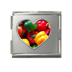 Colorful Capsicum Mega Link Heart Italian Charm (18mm) by Sparkle