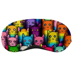 Cats Rainbow Pattern Colorful Feline Pets Sleeping Mask by Ravend