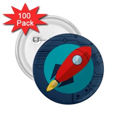 Rocket-with-science-related-icons-image 2 25  Buttons (100 Pack)  by Salman4z