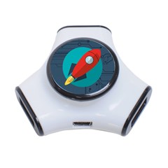 Rocket-with-science-related-icons-image 3-port Usb Hub by Salman4z