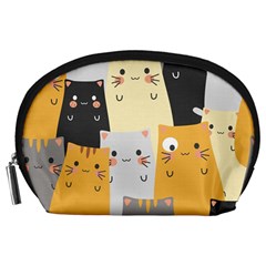 Seamless-pattern-cute-cat-cartoons Accessory Pouch (large) by Salman4z