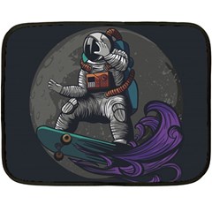 Illustration-astronaut-cosmonaut-paying-skateboard-sport-space-with-astronaut-suit Fleece Blanket (mini) by Salman4z