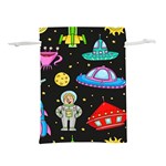 Seamless-pattern-with-space-objects-ufo-rockets-aliens-hand-drawn-elements-space Lightweight Drawstring Pouch (L) Front