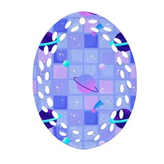 Seamless-pattern-pastel-galaxy-future Oval Filigree Ornament (two Sides) by Salman4z