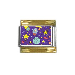 Card-with-lovely-planets Gold Trim Italian Charm (9mm) by Salman4z