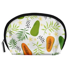 Seamless-tropical-pattern-with-papaya Accessory Pouch (large) by Salman4z