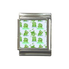 Cute-green-frogs-seamless-pattern Italian Charm (13mm) by Salman4z