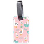 Cute-happy-duck-gift-card-design-seamless-pattern-template Luggage Tag (two sides) Front