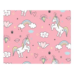 Cute-unicorn-seamless-pattern Two Sides Premium Plush Fleece Blanket (large) by Salman4z