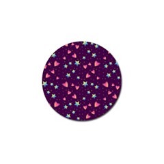 Colorful-stars-hearts-seamless-vector-pattern Golf Ball Marker by Salman4z