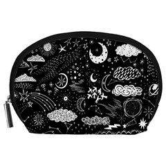 Vector-set-sketch-drawn-with-space Accessory Pouch (large) by Salman4z