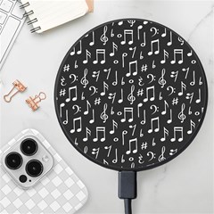 Chalk-music-notes-signs-seamless-pattern Wireless Fast Charger(black) by Salman4z