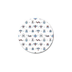 Insects-icons-square-seamless-pattern Golf Ball Marker by Salman4z