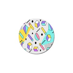 Tridimensional-pastel-shapes-background-memphis-style Golf Ball Marker (10 Pack) by Salman4z