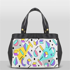 Tridimensional-pastel-shapes-background-memphis-style Oversize Office Handbag (2 Sides) by Salman4z