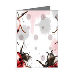 Ladybugs-pattern-texture-watercolor Mini Greeting Card by Salman4z