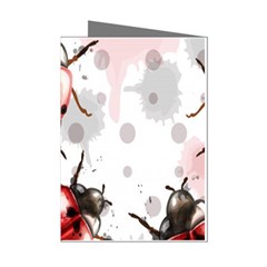 Ladybugs-pattern-texture-watercolor Mini Greeting Cards (pkg Of 8) by Salman4z