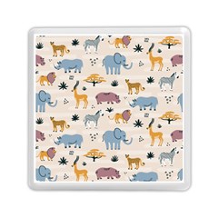 Wild Animals Seamless Pattern Memory Card Reader (square) by pakminggu