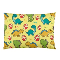 Seamless Pattern With Cute Dinosaurs Character Pillow Case by pakminggu