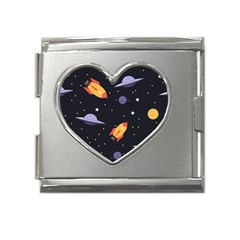 Cosmos Rockets Spaceships Ufos Mega Link Heart Italian Charm (18mm) by pakminggu