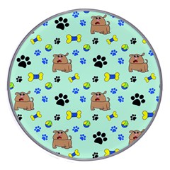 Dog Pattern Seamless Blue Background Scrapbooking Wireless Fast Charger(white) by pakminggu