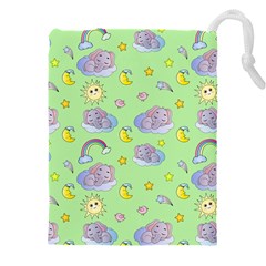 Elephant Sleeping Elephants Background Drawstring Pouch (5xl) by pakminggu