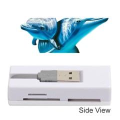 Two Dolphins Art Atlantic Dolphin Painting Animal Marine Mammal Memory Card Reader (stick) by pakminggu