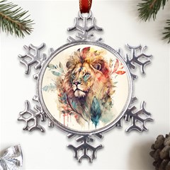 Lion Africa African Art Metal Large Snowflake Ornament by pakminggu