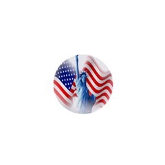 Statue Of Liberty And Usa Flag Art 1  Mini Buttons by danenraven